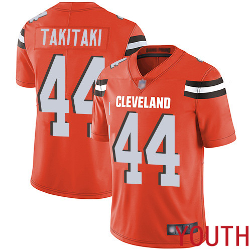 Cleveland Browns Sione Takitaki Youth Orange Limited Jersey #44 NFL Football Alternate Vapor Untouchable->youth nfl jersey->Youth Jersey